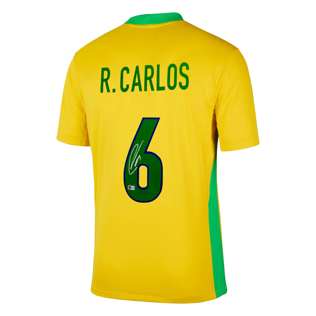 Roberto Carlos Signed Brazil FC 2025-26 Soccer Jersey #6 with Beckett COA